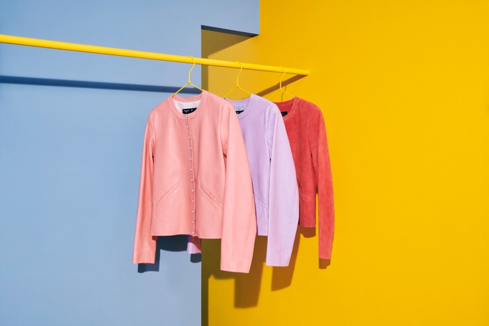 アニエスべー レザーカーディガンプレッション