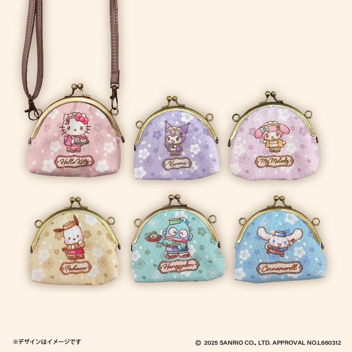 ▲サンリオキャラクターズ　和菓子ティータイム　がま口ポーチ　～ＧｉＧＯ限定～