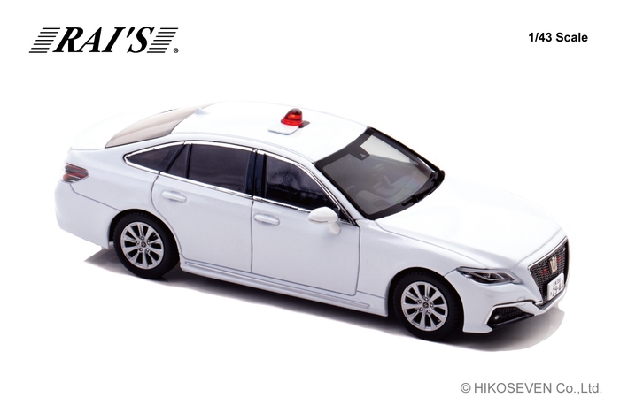 1/43 トヨタ クラウン (ARS220) 2022 警視庁高速道路交通警察隊車両(覆面 白):右前