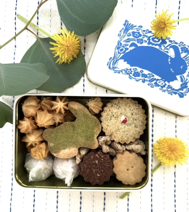 八女抹茶&バニラのウサギマーブルクッキー、白ごまのスノーボールなど