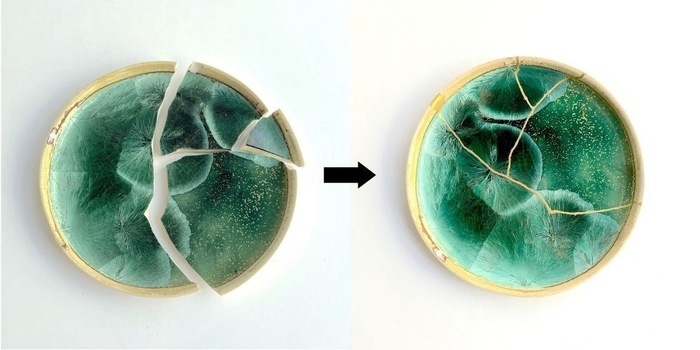 破損部分を新たな模様として際立たせる伝統技法「金継ぎ」