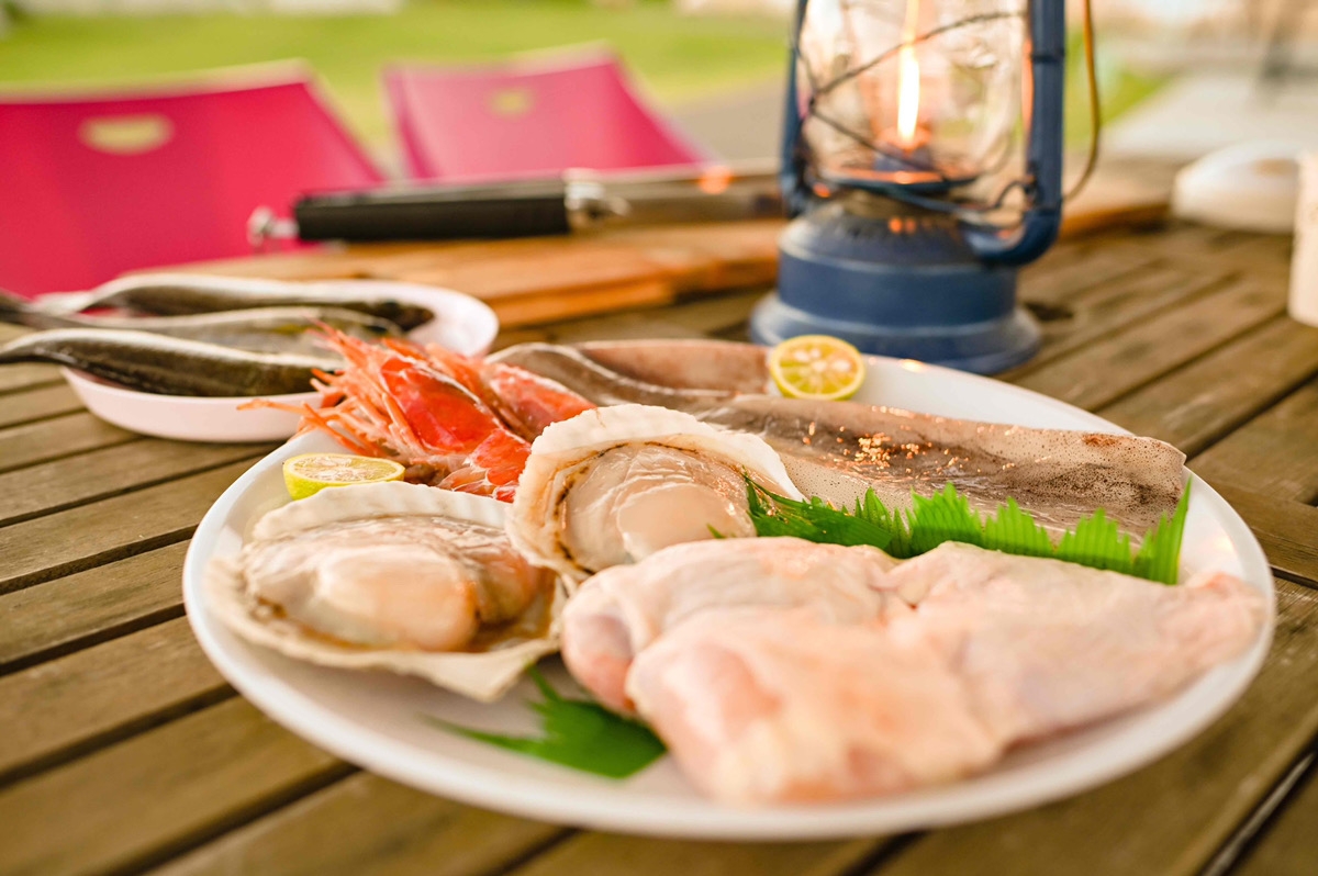 魚介や鶏もも、網焼きBBQでは焦げてしまいがちな野菜類もしっとり・ふっくら!