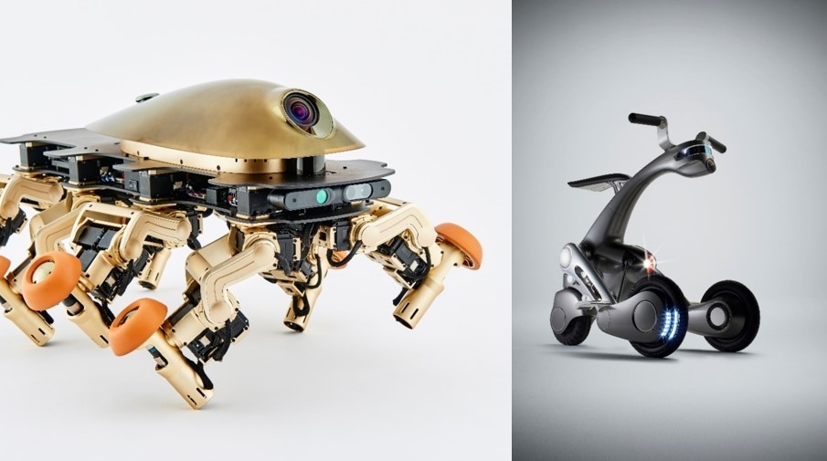 変形する車「Halluc IIχ」(左)、未来の機械生命体「CanguRo」(右)