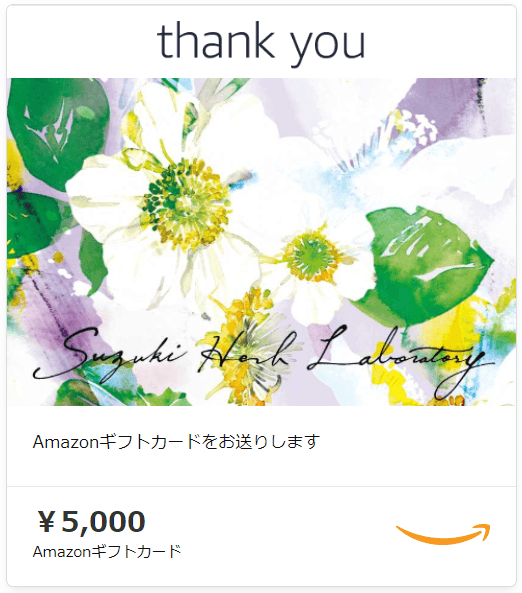 Amazonギフト券 (鈴木ハーブ研究所オリジナルデザイン)5,000円分