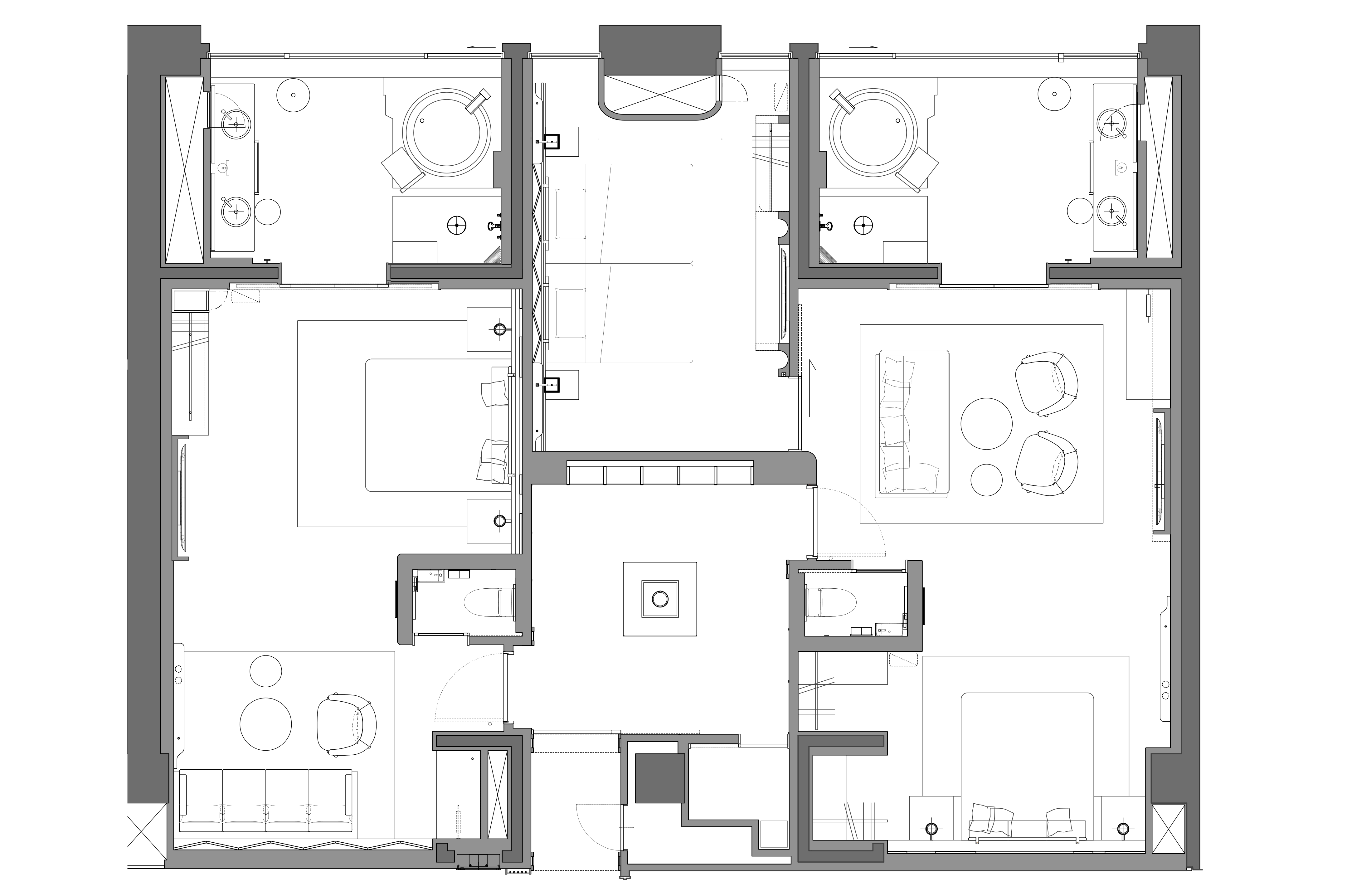 2室およびホワイエ 平面図