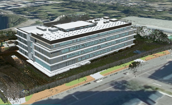 国分寺市役所新庁舎実施設計3Dモデルと地下遺構(東京都国分寺市)