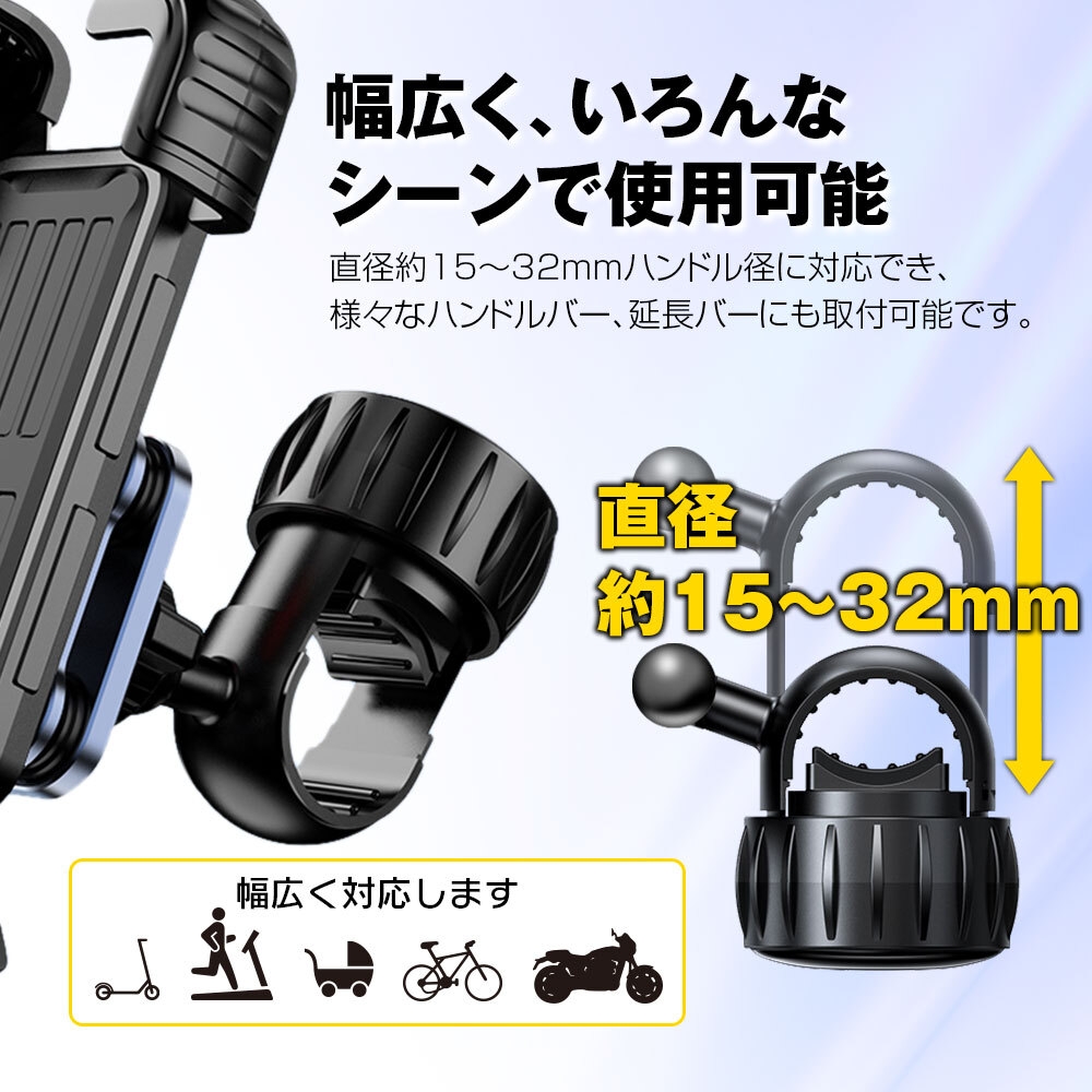 直径15~32mmに対応し幅広く取り付け可能