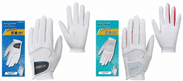 写真左から、ゼクシオのゴルフグローブ メンズモデル(GGG-X020)、レディスモデル(GGG-X021W)