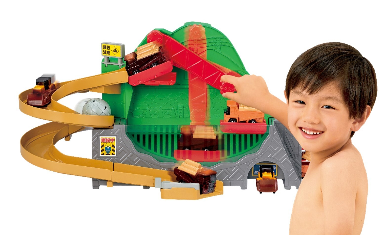 おふろDEミニカー クレーンで運べ!建設現場 ブルドーザー&ダンプトラックセット