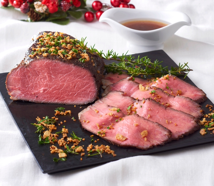 ローストビーフソテー ~3種ハーブのざくざくガーリックオイル~
