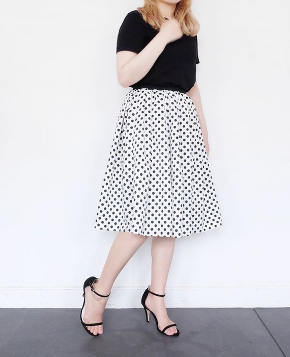 【30%オフ】神戸・山の手ドットスカート ロング丈