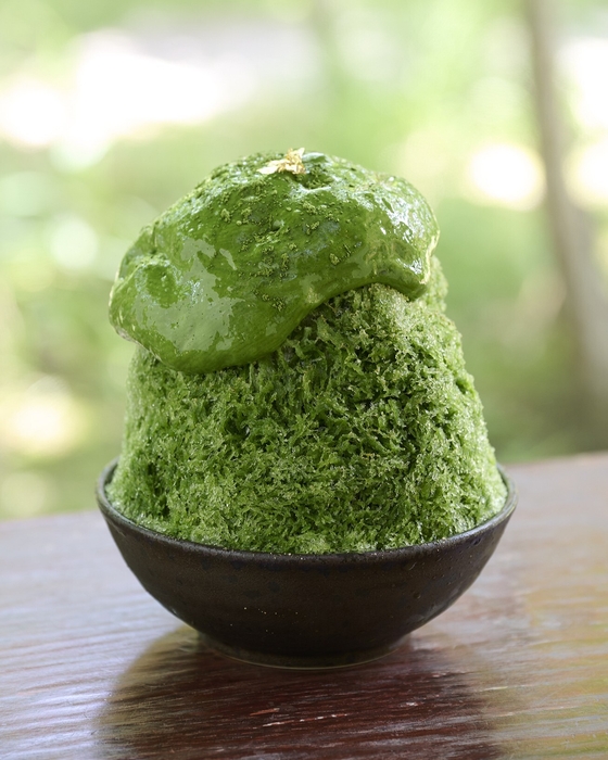 丹波産大納言小豆と宇治抹茶エスプーマ