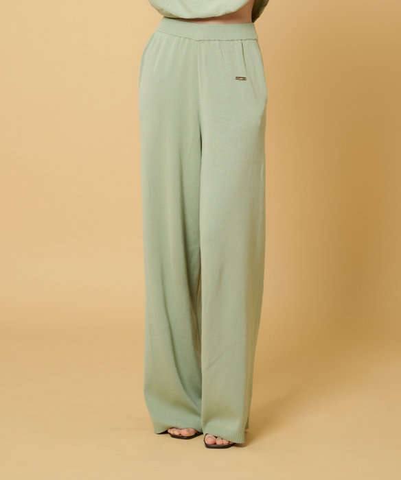 ワイドニットパンツ GREEN