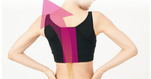 特殊素材のヨコに伸びにくい素材を採用!生地の伸縮性を制限することで背筋ピンッ!