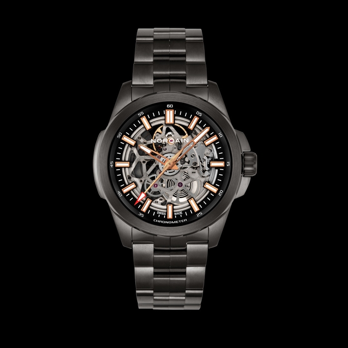 Independence Skeleton 42mm DLC front