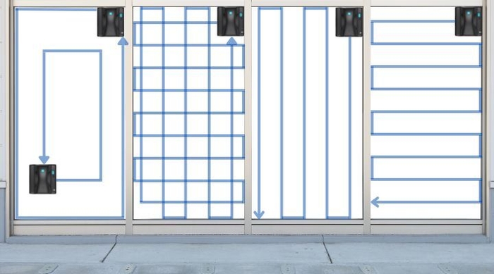 様々な清掃モードでどんな窓もピカピカに！