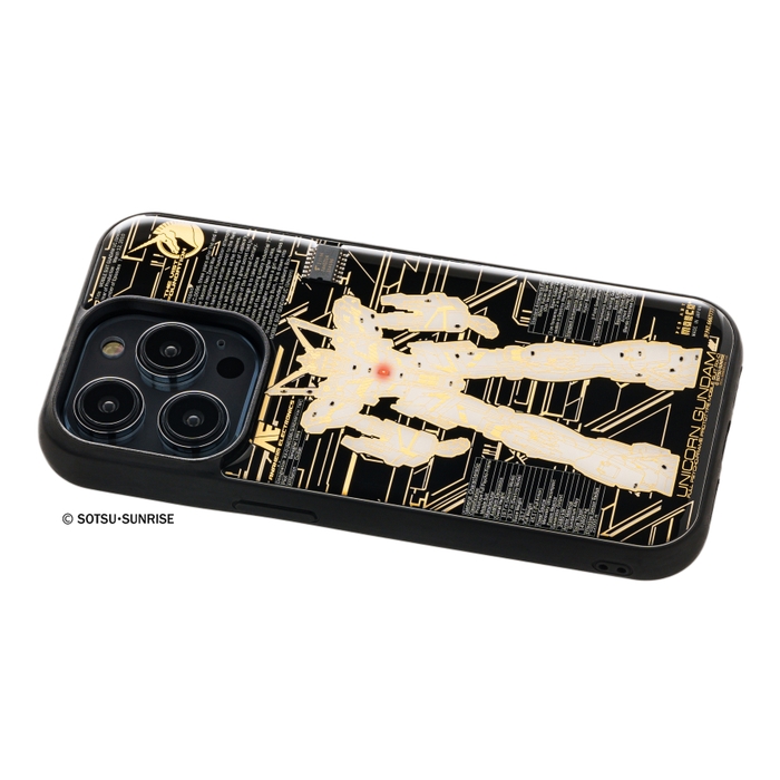 FLASH ユニコーンガンダム Ver.TWC 基板アート iPhone 14Proケース ななめ