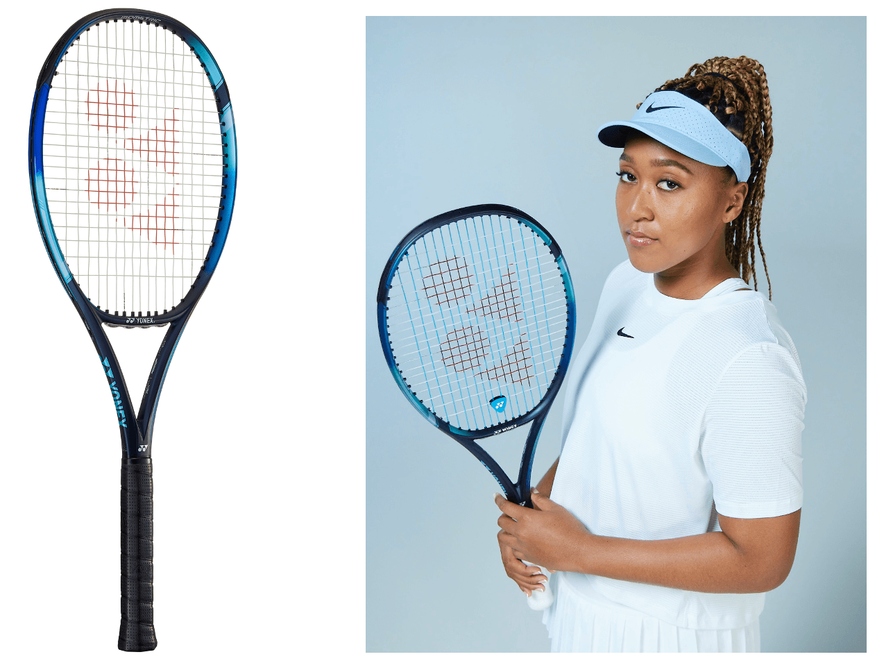 新EZONE(左)と大坂なおみ