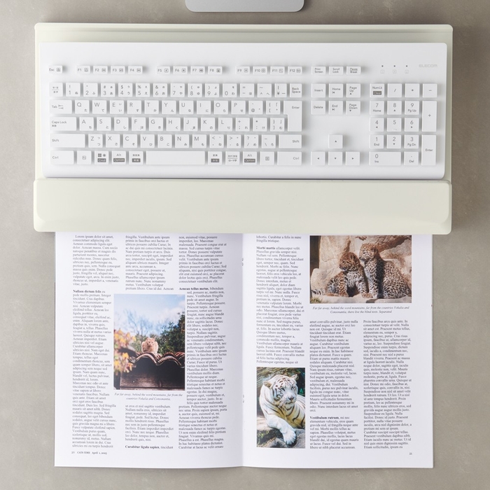 雑誌や見開き冊子が収まる。