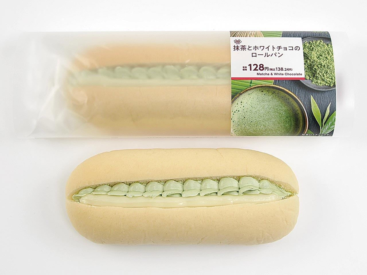 抹茶とホワイトチョコのロールパン  単品画像
