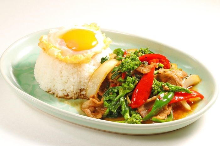 春ガパオ 菜の花と豚肉のガパオライス