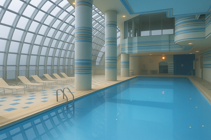 ＜プール（夏季限定）＞ 天候を気にせず楽しめる屋内プールを完備。