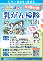 Mother's Day 2025 ５月週末検診 メニューは「乳がん検査」