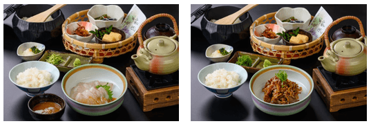 真鯛茶漬け           松阪牛しぐれ茶漬け