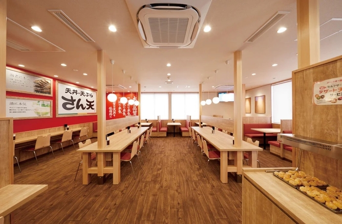 客席は、天丼・天ぷら本舗さん天の関西店舗で最大の53席(画像は鳴海店です)