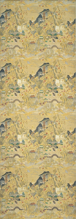 堂本印象案《国宝日暮文蒔絵錦》1919年以前 龍村美術織物蔵