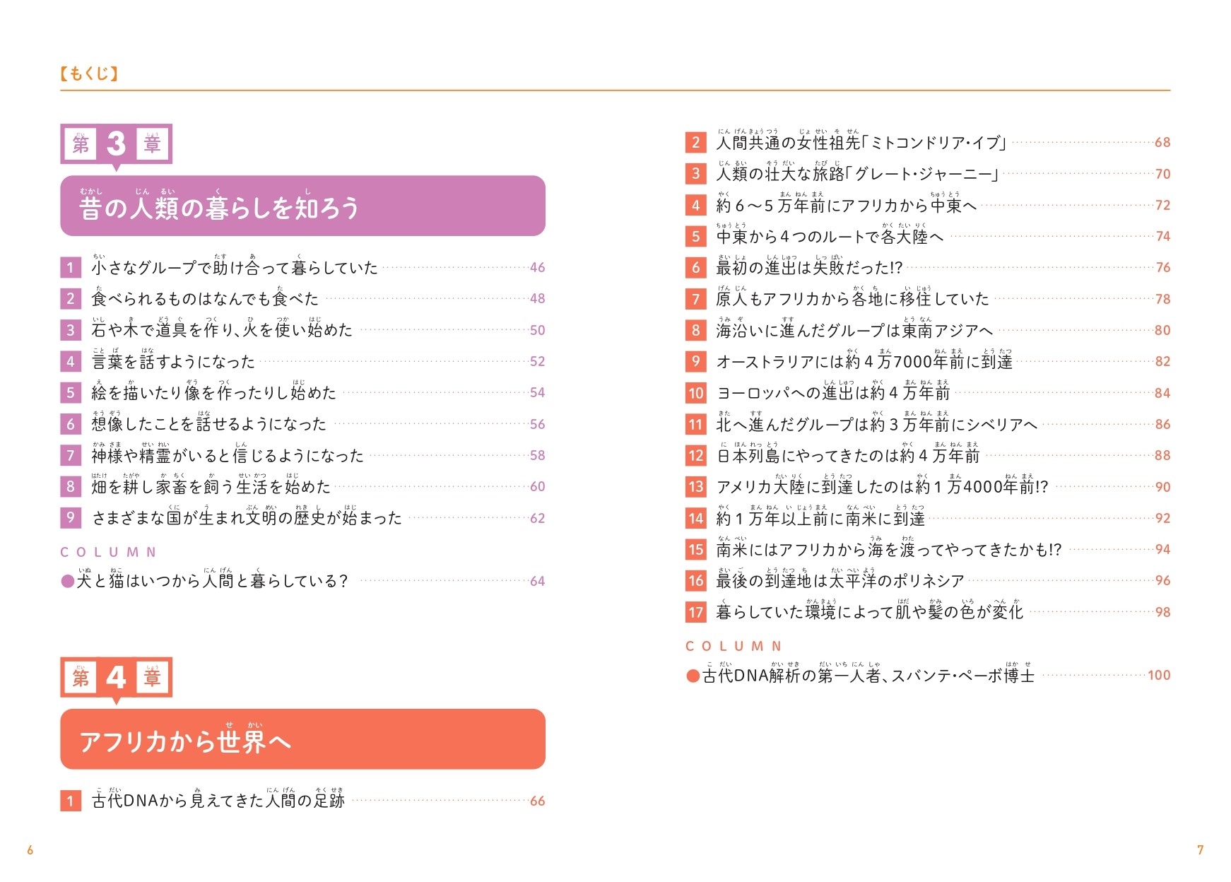 『こどもホモ・サピエンス 人類の起源、日本人のルーツについて考える本』もくじ②