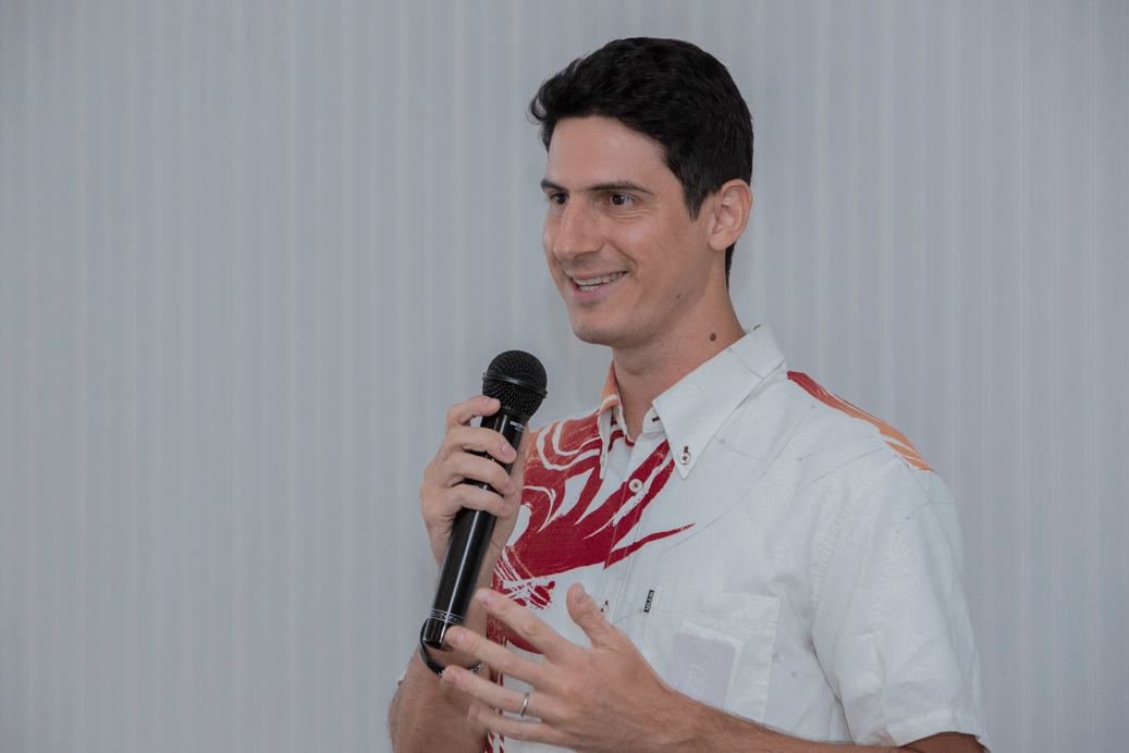 ポール・ジェイコブス研究員 (2019年に早稲田大学で開催されたセミナーにて撮影)