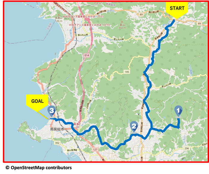 コース(2) 安房の田園風景と絶景を満喫!!里山コース MAP