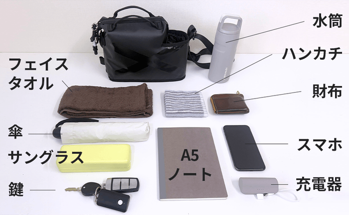 ちょうどいいサイズ感。これだけ入ります。