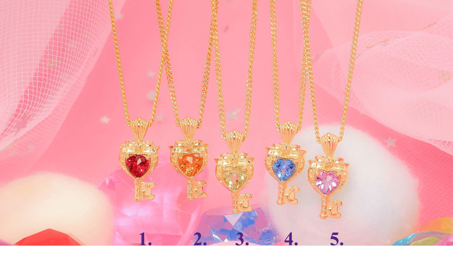 画像1 (全5種):大人のセボンスター ハートキーペンダント(アルマンディンガーネット/ペリドット/アメシスト/シトリン/ブルートパーズ)