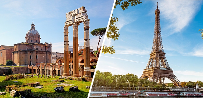 【旅工房】目玉ツアー:人気のローマ+パリの旅行が限定価格で!