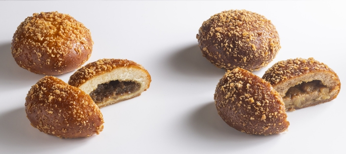 北海道まるごとカレーパン コク旨ビーフ(左)・贅沢スモークホタテ(右)