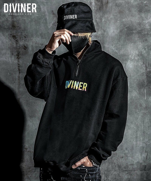 Aurora Reflect Half zip Sweat Shirts(ブラック)