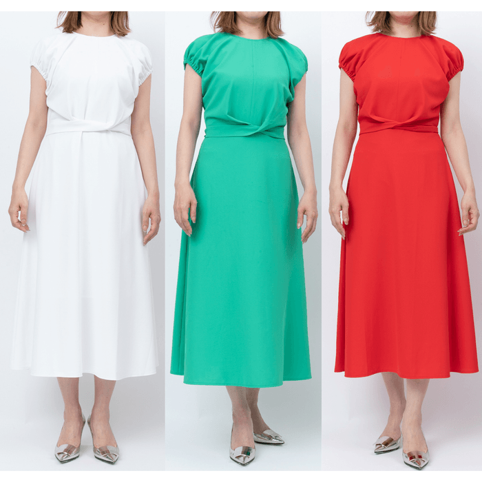 ウエストクロスリボンワンピース