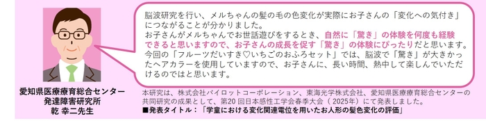 愛知県医療療育総合センター 発達障害研究所 乾 幸二先生のコメント