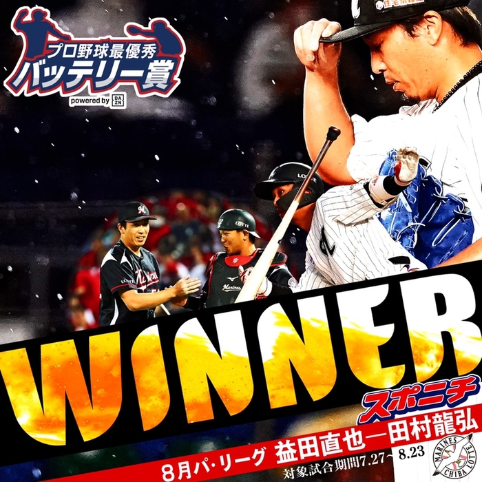 パ・リーグ 益田直也投手-田村龍弘捕手(ロッテ)