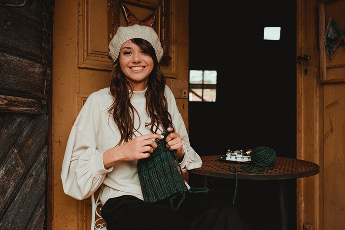 自宅で編めるニット帽キット