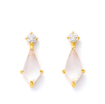 K10 イエローゴールド クォーツ ピアス　25,000円(税別)