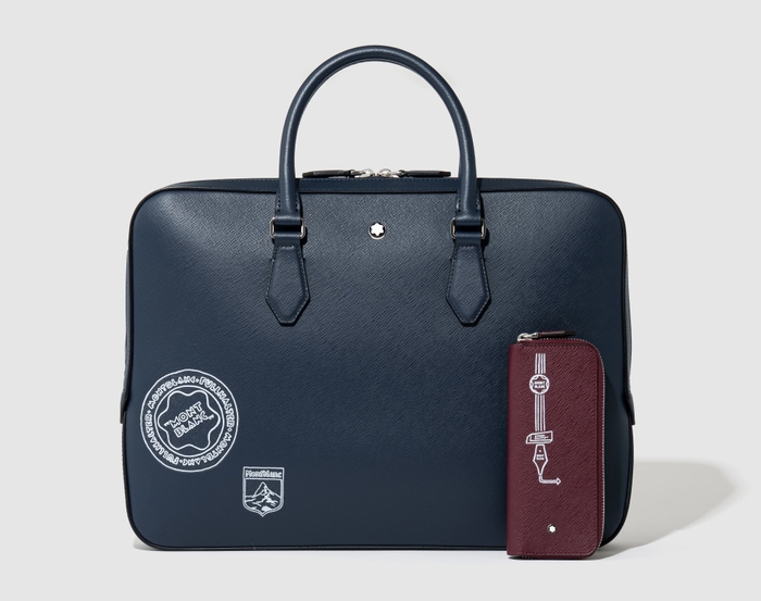 ナイジェルグラフのイラストをあしらったレザーグッズ