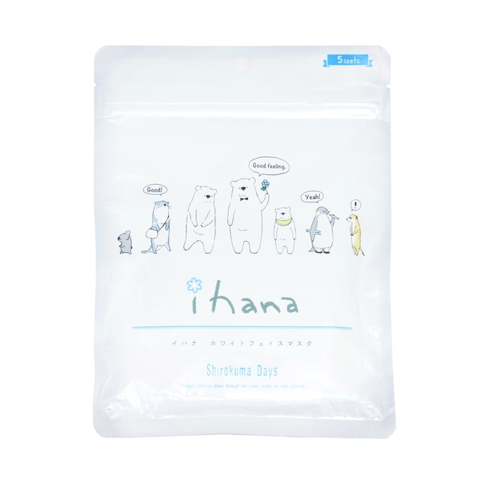 ihana ホワイトフェイスマスク 5枚入り 商品画像