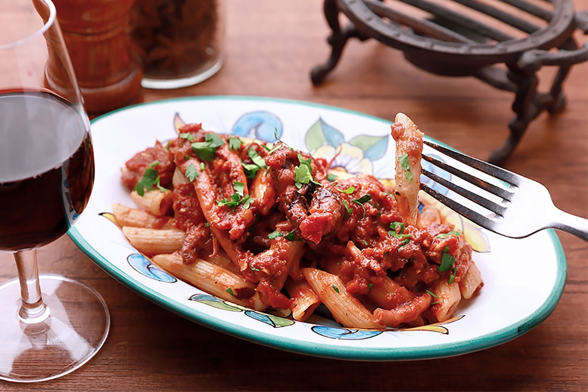 溺れ蛸のペンネアラビアータ