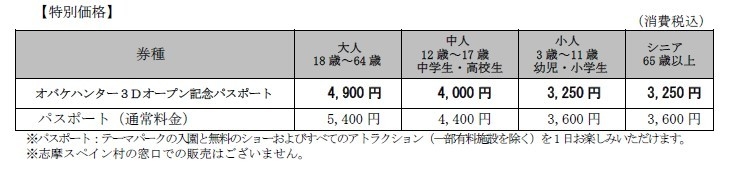 オバケハンター3Dオープン記念パスポート