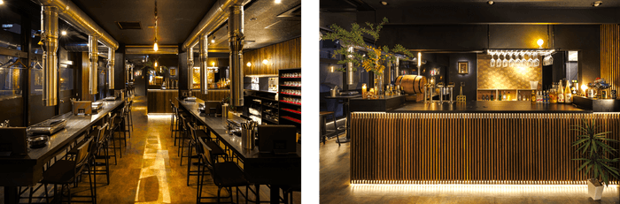 【屋内フロア】テーブル席、【屋内フロア】バーカウンター