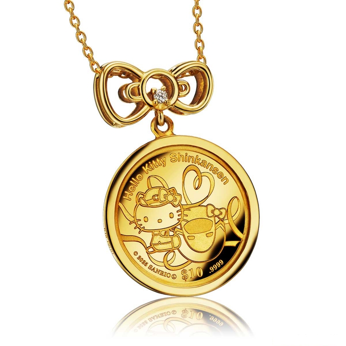 ハローキティ新幹線コインペンダント正面2