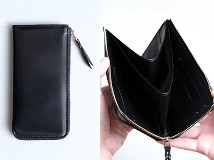 ブラック 外側:アメリカ産シェルコードバン・ブラック 内側:イタリア産植物タンニン鞣し牛革(マレンマ)・ブラック